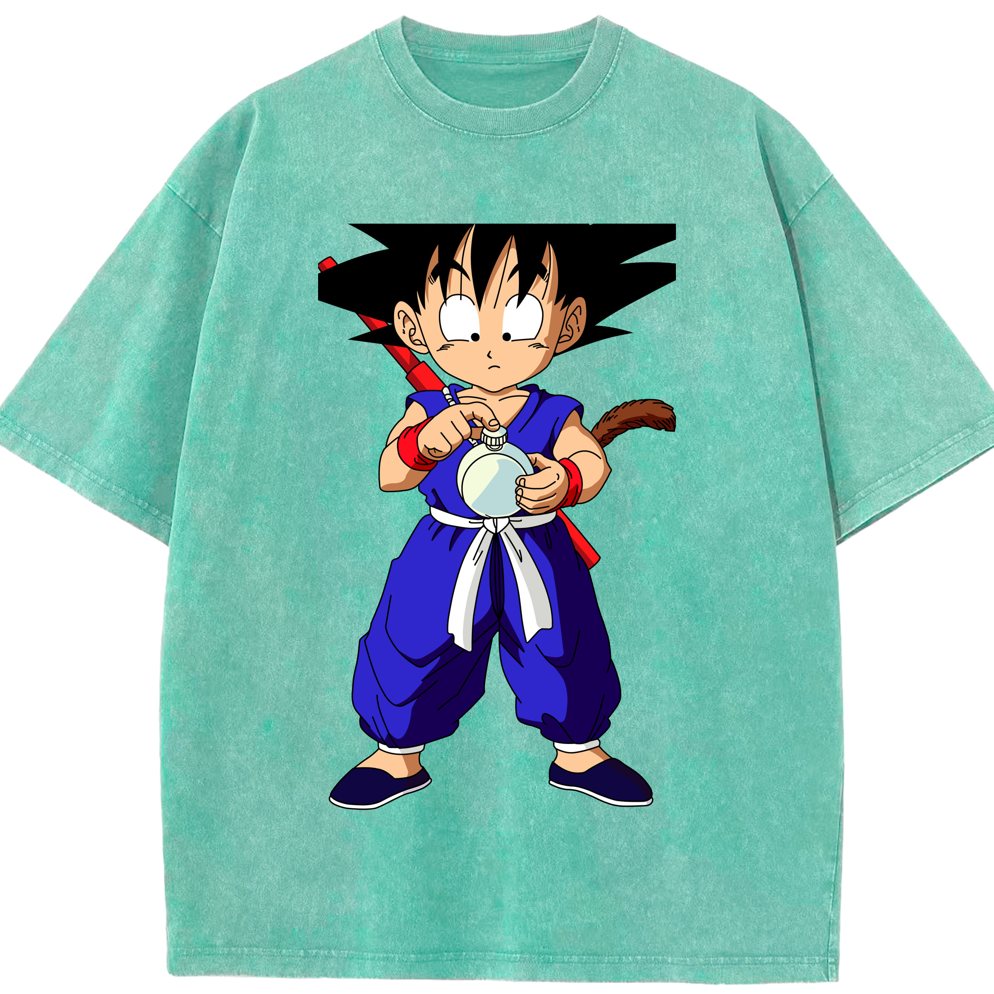 （画像用） ドラゴンボール 孫悟空（そん ごくう）Son Goku カカロット DRAGON BALL Kakarotto 綿100% ヴィンテージ風 半袖Tシャツ（フロントプリント）
